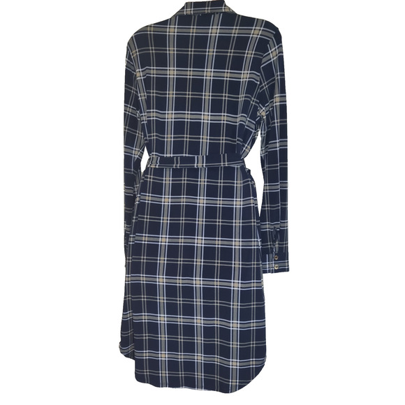 Michael Kors Plaid Dress Womens Medium Blue Tan Preppy Academia School Girl - Picture 4 of 16